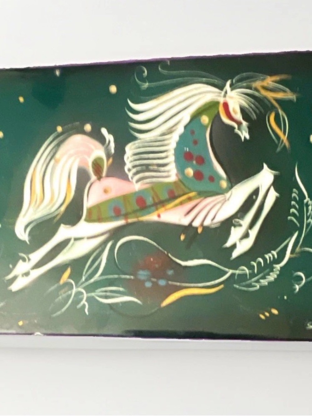Vintage Sascha Brastoff Circus Horse Covered Trinket Box MCM California Pottery